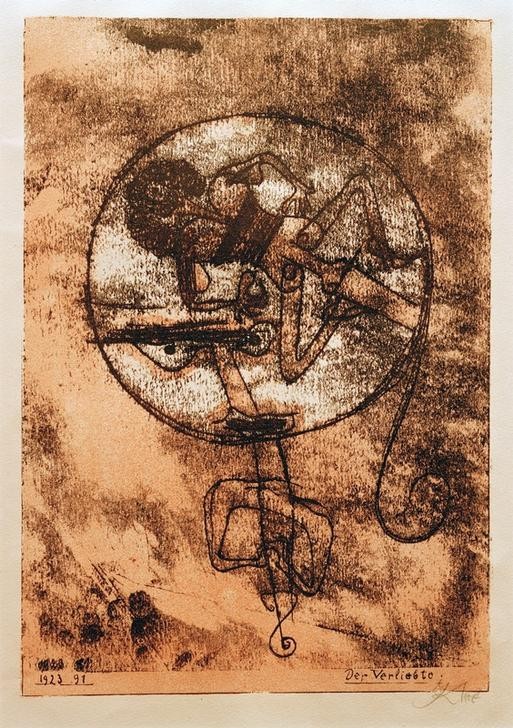 Paul Klee, Der Verliebte (Bauhaus,Deutsche Kunst,Frau,Kunst,Liebe,Liebe Und Ehe,Liebespaar,Mann,Mensch,Sehnsucht (Gefühl),Traum,Portrait,Schweizerische Kunst,Sexualität,Kopf,Gedanken,Verliebt)