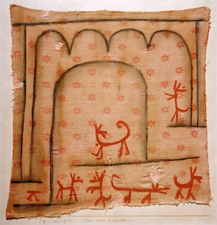 Paul Klee, Tiere spielen Komödie (Bauhaus,Deutsche Kunst,Theater,Stern,Bühne,Komödie,Schweizerische Kunst,Tier,Abstraktion,Privatsammlung)