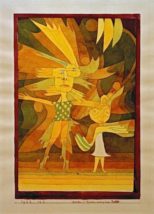 Paul Klee, Genien (Figuren aus einem Ballett) (Ballett,Bauhaus,Deutsche Kunst,Frau,Kind,Musik,Tänzerin,Tanz,Genius,Schweizerische Kunst,Abstraktion)