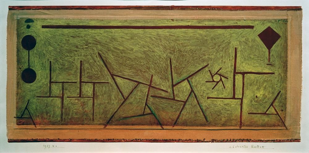 Paul Klee, Abstraktes Ballett (Ballett,Bauhaus,Deutsche Kunst,Tanz,Schweizerische Kunst,Ölfarbe,Abstraktion)