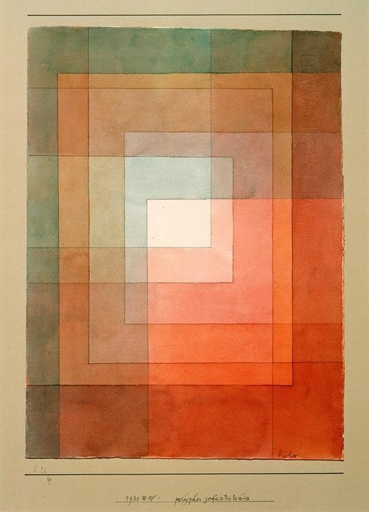 Paul Klee, polyphon gefasstes Weiss (Bauhaus,Deutsche Kunst,Geometrie,Kunst,Expressionismus,Geometrisch,Der Blaue Reiter,Abstrakte Kunst,Schweizerische Kunst,Abstraktion,Viereck,Weiss (Farbe),Rechter Winkel)