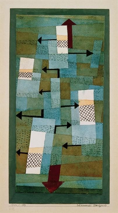 Paul Klee, Schwankendes Gleichgewicht (Bauhaus,Deutsche Kunst,Pfeil,Abstrakte Kunst,Schweizerische Kunst,Gleichgewicht,Balanceakt,Abstraktion)