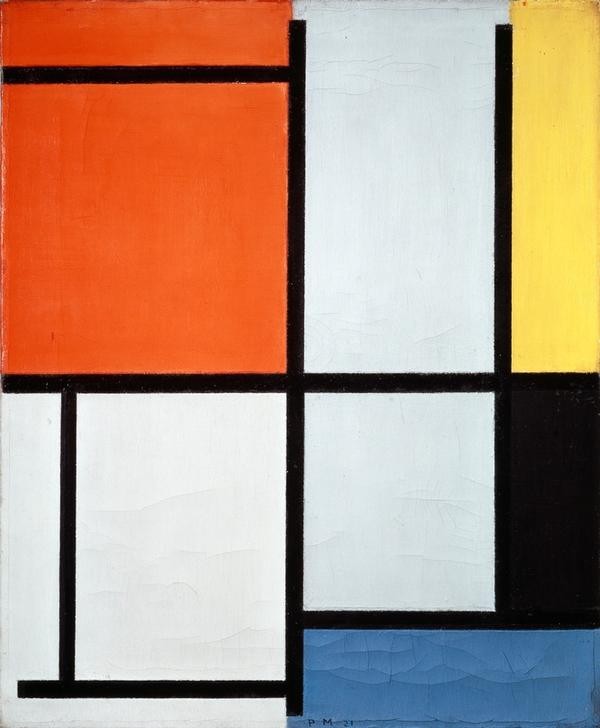 Piet Mondrian, Composition (Geometrie,Abstrakte Kunst,Niederländische Kunst,Holländische Kunst,Abstraktion,De Stijl,Farbe)