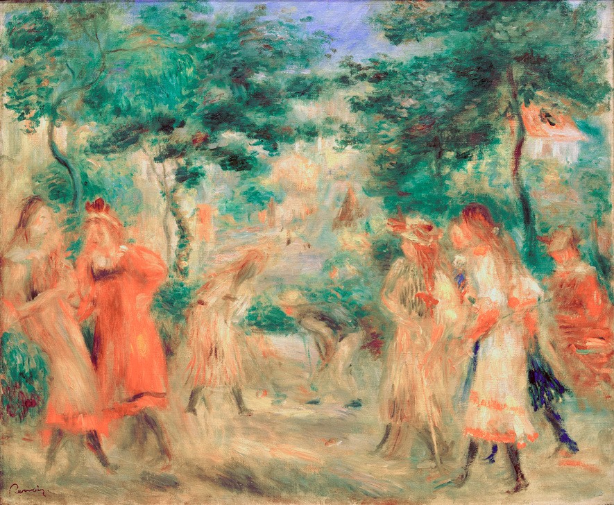 Pierre-Auguste Renoir, Enfants dans le jardin de Montmartre (Garten Und Park,Kinderspiel,Kind,Mädchen,Maler (Künstler),Menschen Im Park,Impressionismus,Französische Kunst,Im Freien (Allgemein),Menschen Im Garten,Kinderleben,Garten)