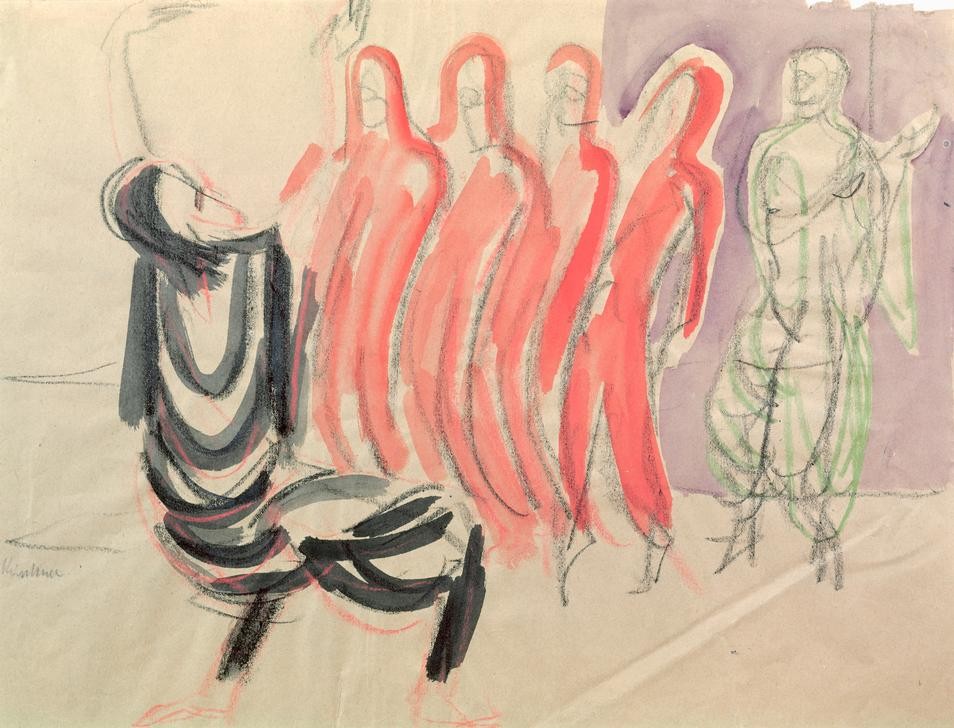 Ernst Ludwig Kirchner, Die Tanzschule Mary Wigmans (Deutsche Kunst,Kunst,Choreographin,Tänzerin,Tanz,Expressionismus,Die Brücke,Tanzpädagogin,Tanzschule,Person,Bewegung)