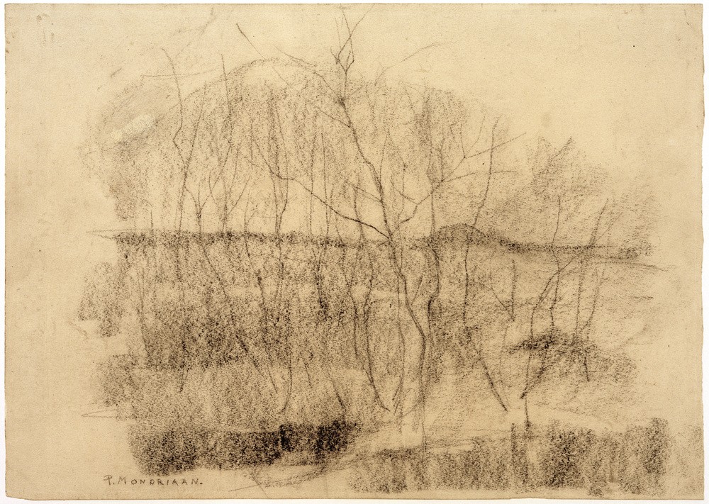 Piet Mondrian, Landschaft mit Bäumen (Kunst,Landschaft,Baum,Niederländische Kunst)