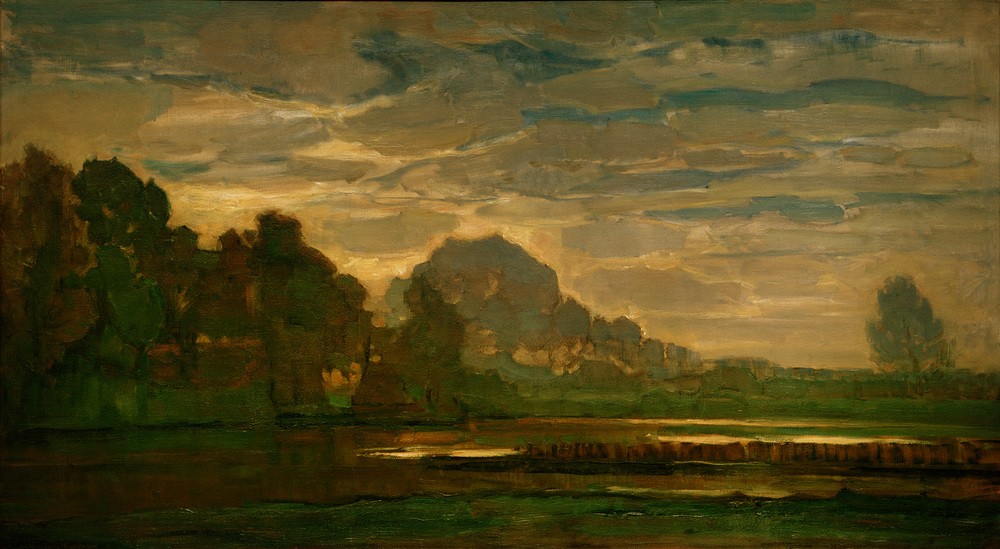 Piet Mondrian, Moor bei Saasveld (Himmel (Natur),Kunst,Landschaft,Wolke,Moor,Niederländische Kunst)
