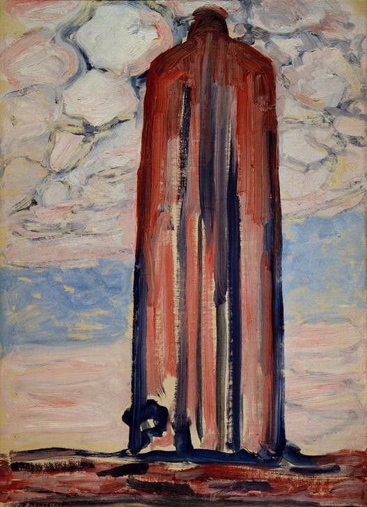Piet Mondrian, Leuchtturm in Westkapelle (Geographie,Kunst,Leuchtturm,Fauves,Architekturdarstellung,Niederländische Kunst,Topographie,Westkapelle)