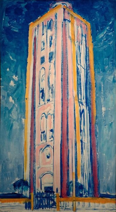 Piet Mondrian, Leuchtturm bei Westkapelle (Geographie,Kunst,Leuchtturm,Fauves,Architekturdarstellung,Niederländische Kunst,Abstraktion,Topographie,Westkapelle)