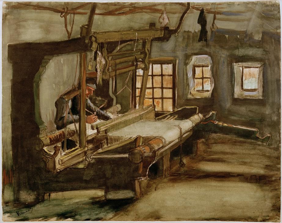 Vincent van Gogh, Weber (Handwerk Und Gewerbe,Weber (Handwerk),Werkstatt (Allgemein),Impressionismus,Technik,Webstuhl,Niederländische Kunst,Handwerker,Handwerk,Gewerbe,Weben)