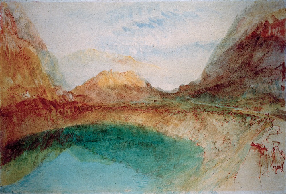 JOSEPH MALLORD WILLIAM TURNER, See in den schweizerischen Bergen (Gebirge,Kunst,Landschaft,Impressionismus,See,Spiegelung,Englische Kunst,Romantik)