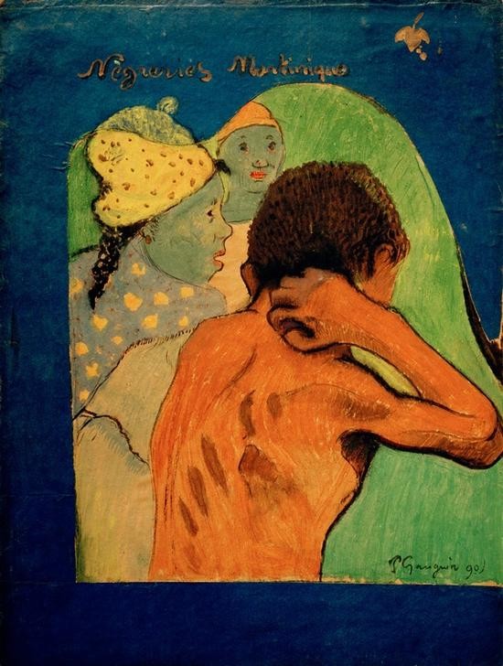 Paul Gauguin, Nègreries Martinique (Frau,Handschrift,Kunst,Mensch,Völkerkunde,Schwarze,Jüngling,Rückenfigur,Französische Kunst,Knabe,Exotik,Synthetismus,Schrift,Land Und Leute,Signatur)