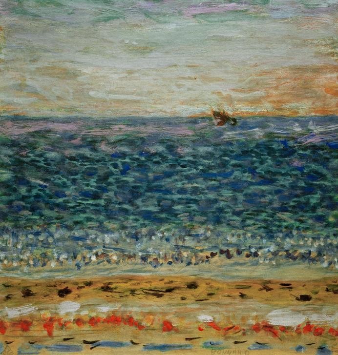 Pierre Bonnard, Das Meer (Kunst,Landschaft,Schiff,Strand,Meer,Impressionismus,Marinemalerei,Französische Kunst,Nabis,Signatur)