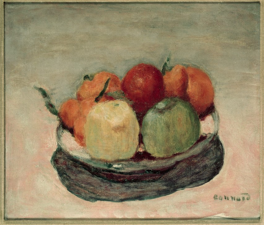Pierre Bonnard, Assiette de fruits ou Les pommes (Apfel,Früchte,Kunst,Obst,Impressionismus,Stillleben,Teller,Französische Kunst,Nabis)