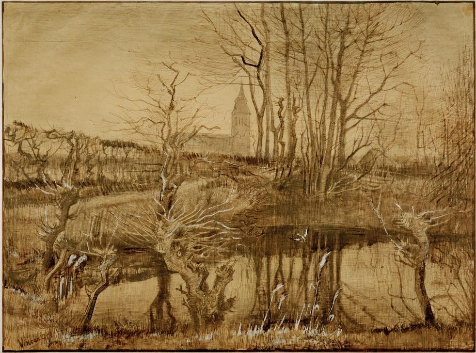 Vincent van Gogh, Eisvogel (Kunst,Landschaft,Vogel,Zoologie,Impressionismus,See,Niederländische Kunst,Eisvogel,Kopfweide)
