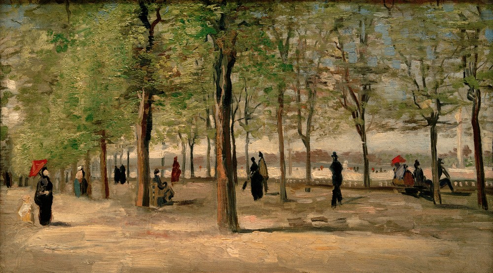 Vincent van Gogh, Promenade im Jardin du Luxembourg (Garten Und Park,Menschen Im Park,Park,Spaziergang,Impressionismus,Niederländische Kunst,Menschen Im Garten,Promenade)