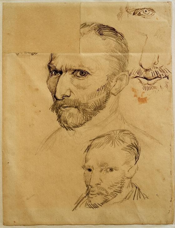 Vincent van Gogh, Selbstpoträts (Künstler,Kunst,Maler (Künstler),Mann,Impressionismus,Bart,Selbstbildnis,Portrait,Niederländische Kunst,Kopf,Person)