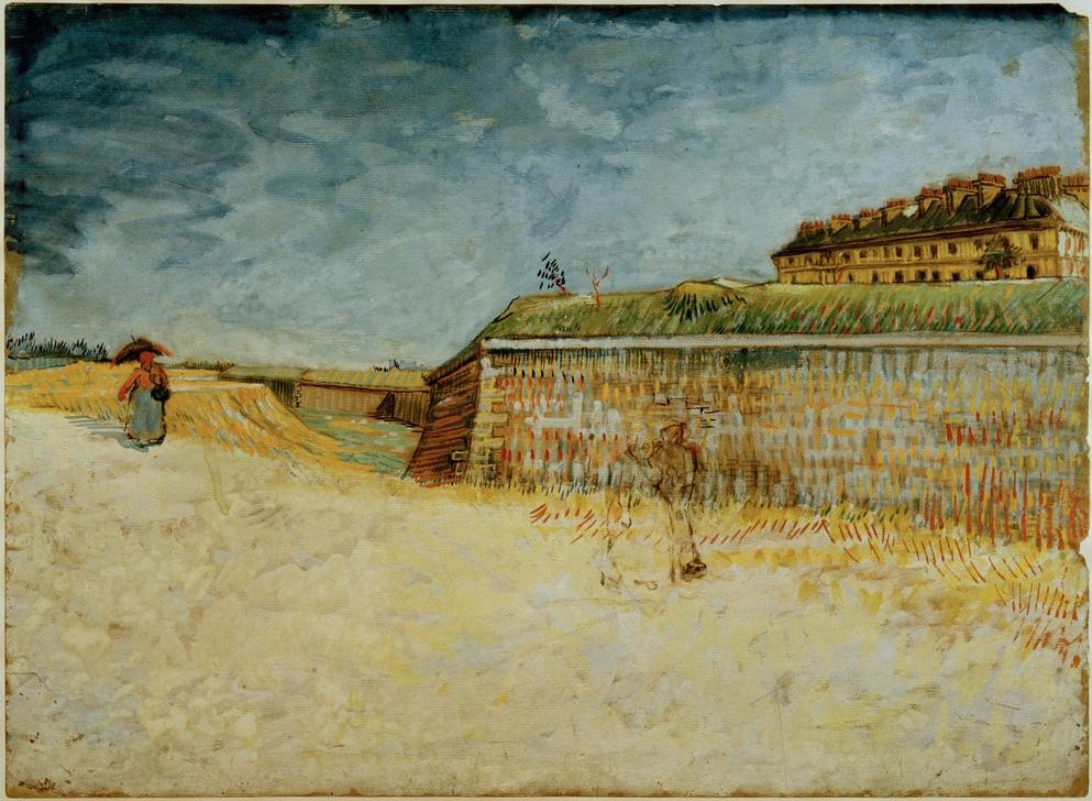 Vincent van Gogh, Die Festungswälle von Paris (Befestigungsanlage,Festung,Geographie,Kunst,Stadtbefestigung,Impressionismus,Architekturdarstellung,Niederländische Kunst,Topographie)