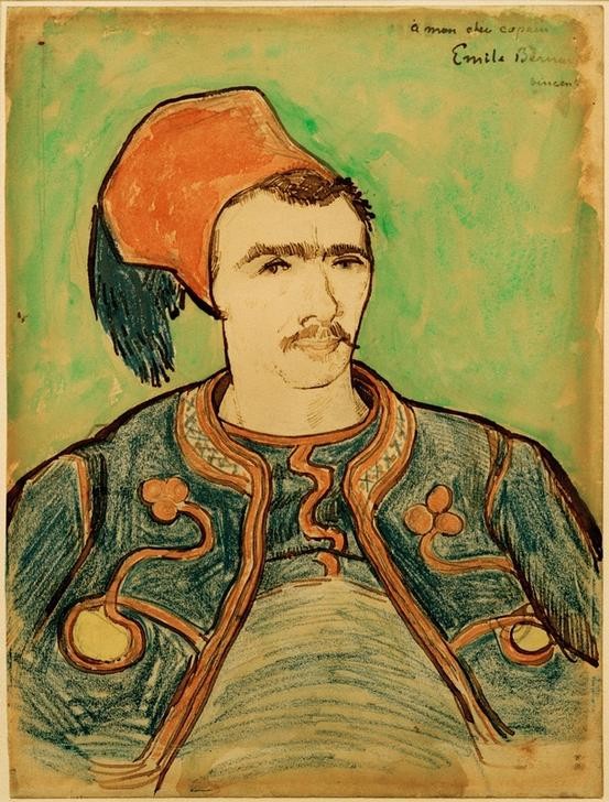 Vincent van Gogh, Zuave (Soldat, Söldner, Kopfbedeckung, Mann, Militär, Menschen,   Klassische Moderne, Impressionismus, Wohnzimmer, Treppenhaus, Wunschgröße, bunt)