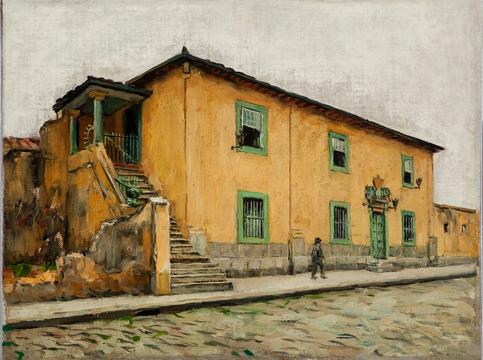 Dario Villares Barbosa, Santos (Gebäude, Wohnhaus, Architektur, Straßenszene, Brasilien, Wunschgröße, Expressionismus, Wohnzimmer)