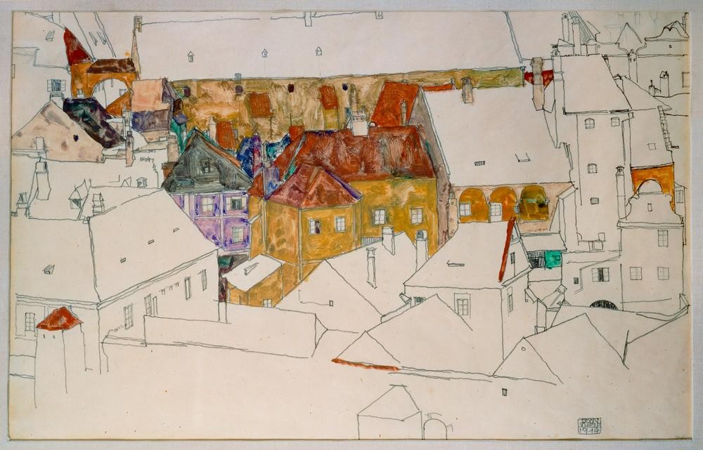 Egon Schiele, Die gelbe Stadt (Jugendstil)