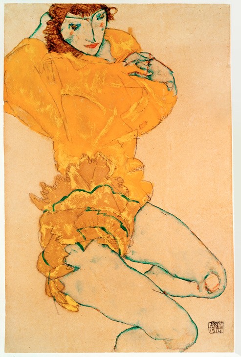 Egon Schiele, Sich entkleidende Frau (Jugendstil)
