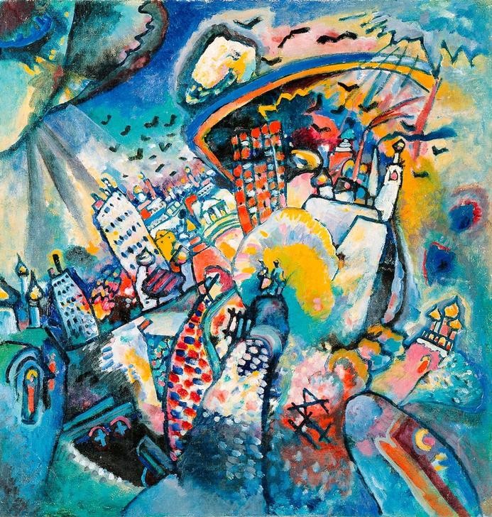 Wassily Kandinsky, Red Square (Wunschgröße, Klassische Moderne, Malerei, abstrakte Kunst,  abstrakte Formen, abstrakte Muster, Linien,  Gebäude, Wohnzimmer, Büro, Arztpraxis, Wunschgröße,  bunt)