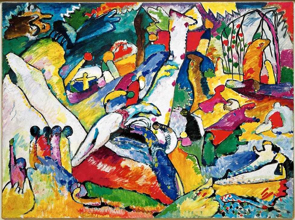 Wassily Kandinsky, Skizze für Komposition II (Wunschgröße, Klassische Moderne, Malerei, abstrakte Kunst,  abstrakte Formen, abstrakte Muster, figurativ,  Wohnzimmer, Büro, Arztpraxis, Wunschgröße,  bunt)
