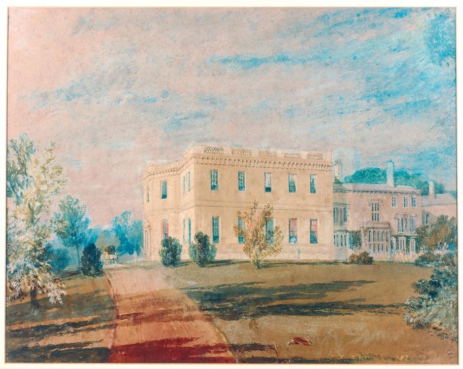 JOSEPH MALLORD WILLIAM TURNER, Farnley Hall from the East (Park,Hut,Cottage)