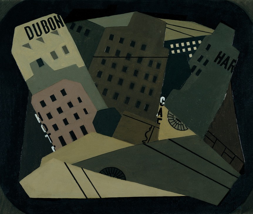 David Kakabadze, Unbekannt (Stadt, Häuser, geometrische Formen, Klassische Moderne, Kubismus, Wunschgröße, Wohnzimmer, Treppenhaus)