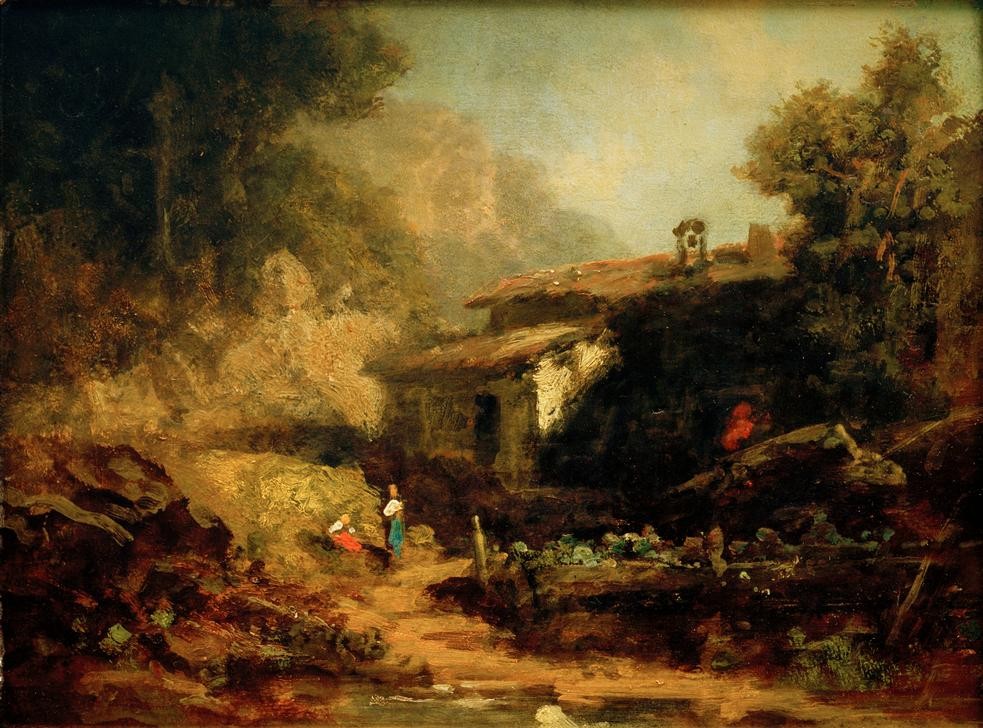 Carl Spitzweg, Mühle im Gebirge (Deutsche Kunst,Gebirge,Kunst,Landschaft,Mühle,Wassermühle)