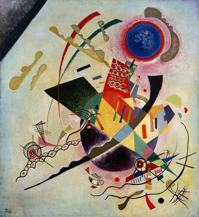 Wassily Kandinsky, Blauer Kreis (Bauhaus,Geometrie,Kunst,Expressionismus,Geometrisch,Der Blaue Reiter,Abstrakte Kunst,Russische Kunst,Kreis,Monogramm,Abstraktion,Form,Farbigkeit,Farbe)