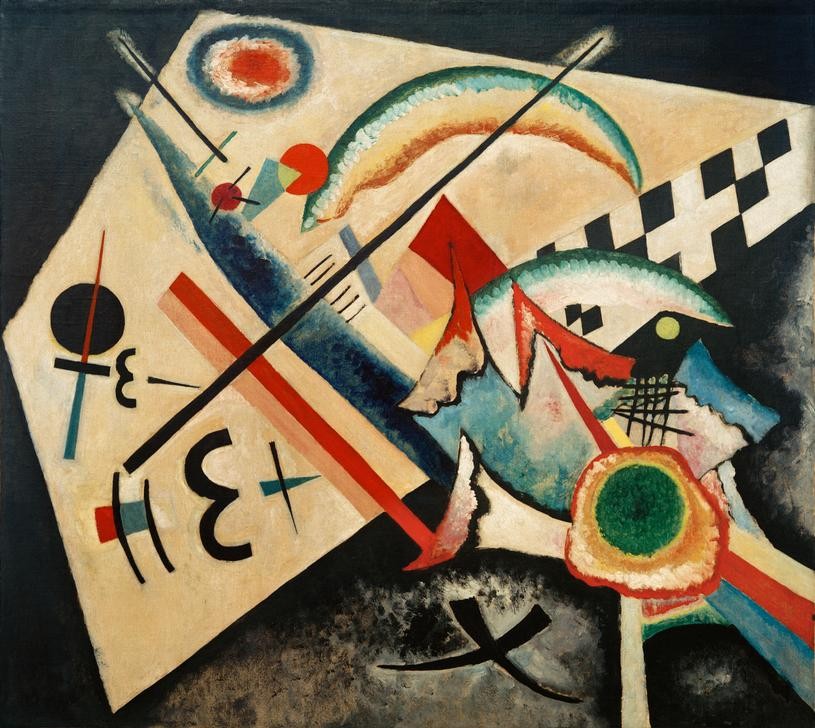 Wassily Kandinsky, Weißes Kreuz (Bauhaus,Geometrie,Kreuz,Kunst,Expressionismus,Geometrisch,Der Blaue Reiter,Abstrakte Kunst,Russische Kunst,Abstraktion,Form,Diagonale,Farbigkeit,Farbe)