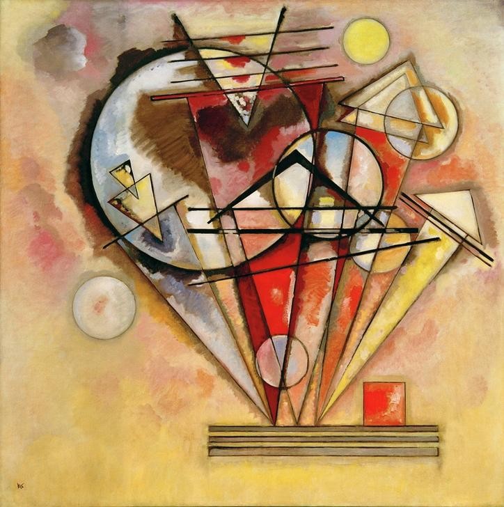 Wassily Kandinsky, Auf Spitzen (Bauhaus,Geometrie,Kunst,Expressionismus,Geometrisch,Der Blaue Reiter,Abstrakte Kunst,Russische Kunst,Kreis,Monogramm,Abstraktion,Form,Farbe)