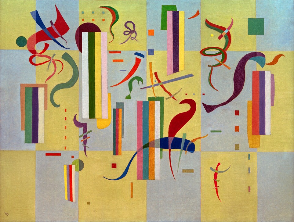 Wassily Kandinsky, Accents délicats (Geometrie,Kunst,Expressionismus,Geometrisch,Der Blaue Reiter,Abstrakte Kunst,Russische Kunst,Monogramm,Abstraktion,Privatsammlung,Viereck,Form,Farbigkeit,Farbe)