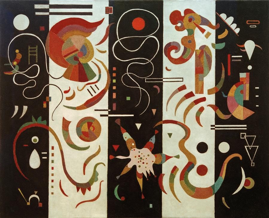 Wassily Kandinsky, Rayé (Kunst,Expressionismus,Der Blaue Reiter,Abstrakte Kunst,Russische Kunst,Abstraktion,Streifen,Form,Farbe)