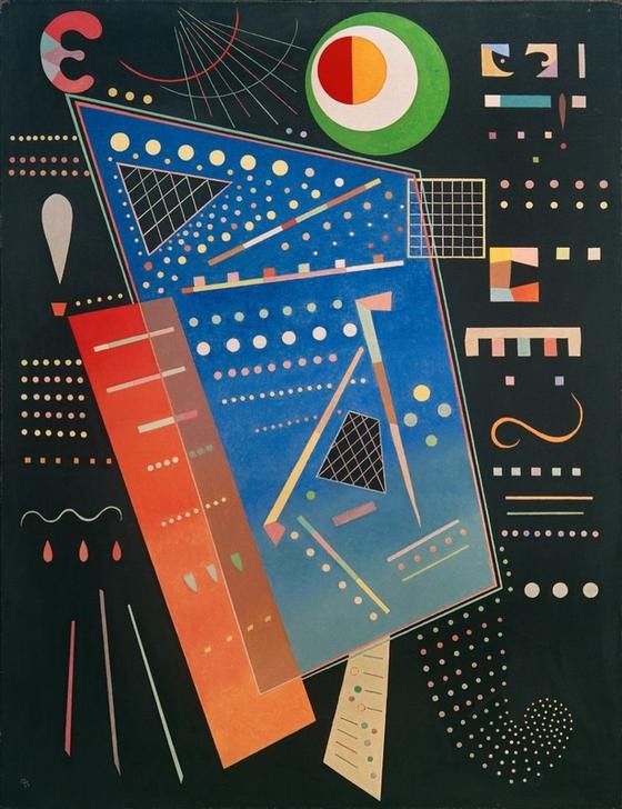 Wassily Kandinsky, Vers le haut (Geometrie,Kunst,Expressionismus,Geometrisch,Der Blaue Reiter, Abstrakte Kunst,Russische Kunst, Abstraktion, Wohnzimmer, Treppenhaus, Farbe)