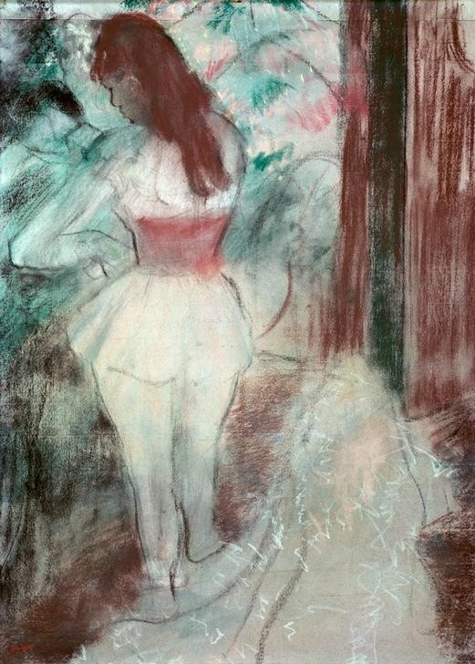 Edgar Degas, Danseuse s’habillant (Ballett,Kunst,Musik,Tänzerin,Tanz,Theater,Impressionismus,Ankleiden,Französische Kunst)