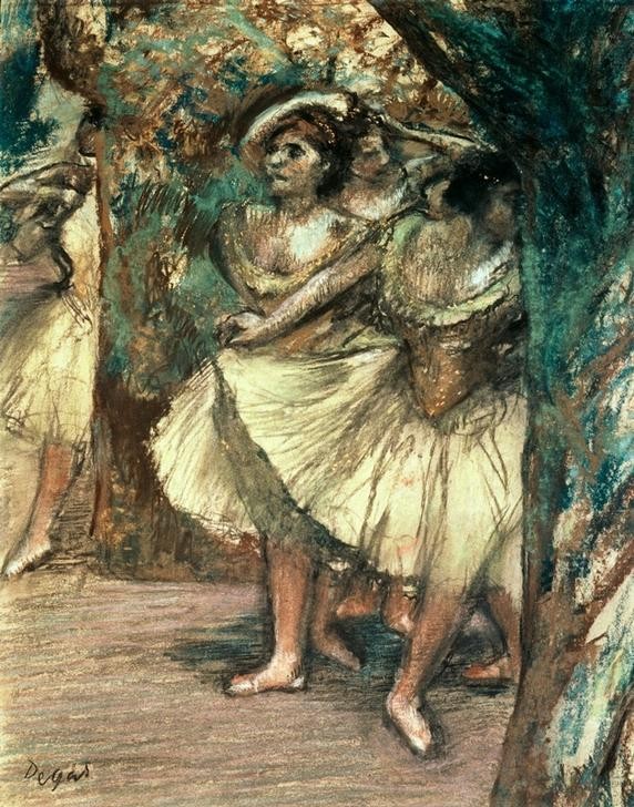 Edgar Degas, Danseuses en vert (Ballett,Kunst,Musik,Tänzerin,Tanz,Theater,Impressionismus,Bühne,Französische Kunst,Tutu (Ballett))
