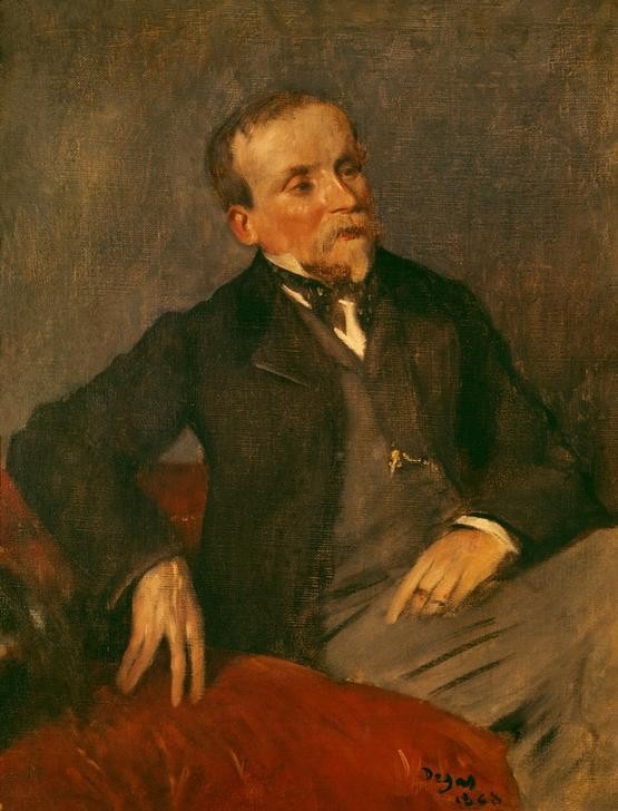 Edgar Degas, Evariste de Valernes (1816–1897) peintre et ami de l’artist (Herrenmode,Künstler,Kunst,Maler (Künstler),Mann,Mode,Impressionismus,Bart,Portrait,Freund,Französische Kunst)