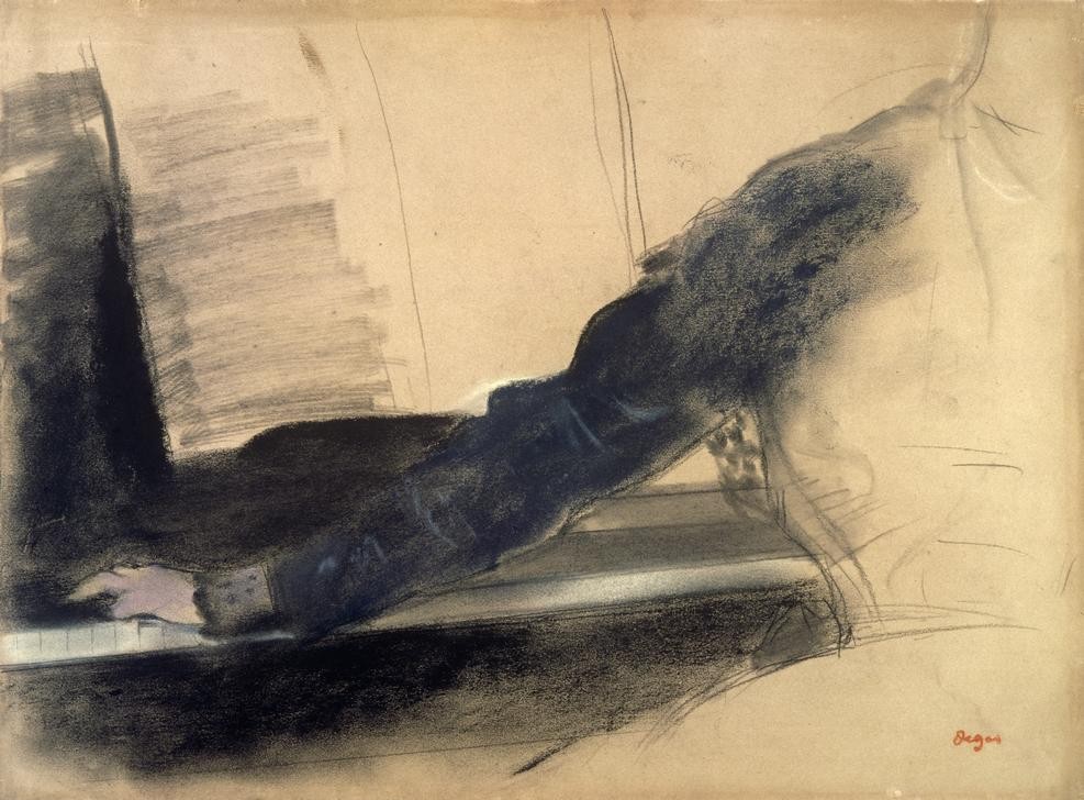 Edgar Degas, Etude pour la main droite de ‘Madame Camus au piano' (Frau,Kunst,Mensch,Impressionismus,Hand,Portrait,Klavier,Studie,Französische Kunst,Handstudie,Arm (Extremität))