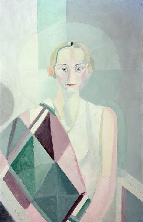 Robert Delaunay, Portrait de Madame Jacques Heim (Frau,Mensch,Kubismus,Portrait,Französische Kunst,Orphismus,Halbfigur)