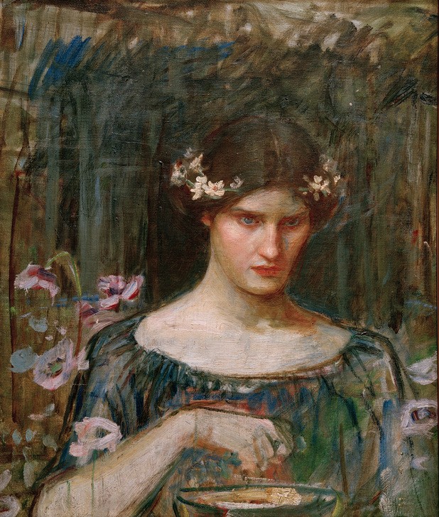 John William Waterhouse, Medea (Frau,Kunst,Mythologie,Portrait,Präraffaeliten,Englische Kunst,Viktorianische Kunst,Antikenrezeption,Jahrhundertwende,Blick (Allgemein),Negative Stimmungen Und Gefühle,Griechisch-Römische Mythologie)
