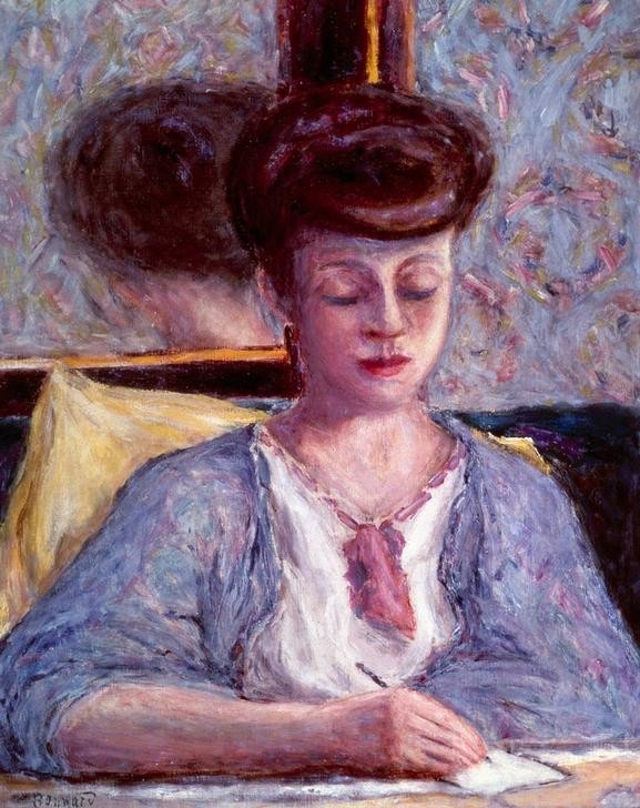 Pierre Bonnard, Misia Godebska schreibend (Frau,Musik,Pianistin,Schreiben Und Schrift,Impressionismus,Portrait,Französische Kunst,Jahrhundertwende,Person)