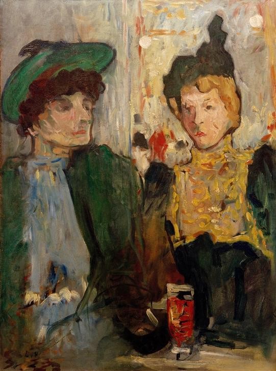 Louis Valtat, Chez Maxim’s (DAMENHUT, FRAU, GASTRONOMIE, MENSCH, FAUVES, PORTRAIT, FRANZÖSISCHE KUNST, FRAUENLEBEN, TRINKGLAS, DOPPELPORTRAIT)