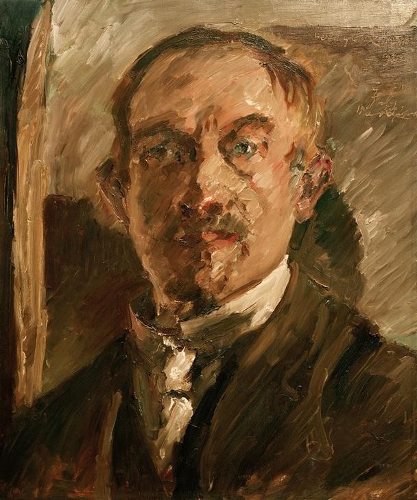 Lovis Corinth, Selbstbildnis (Deutsche Kunst,Künstler,Maler (Künstler),Mann,Selbstbildnis,Portrait,Brustbild,Person)