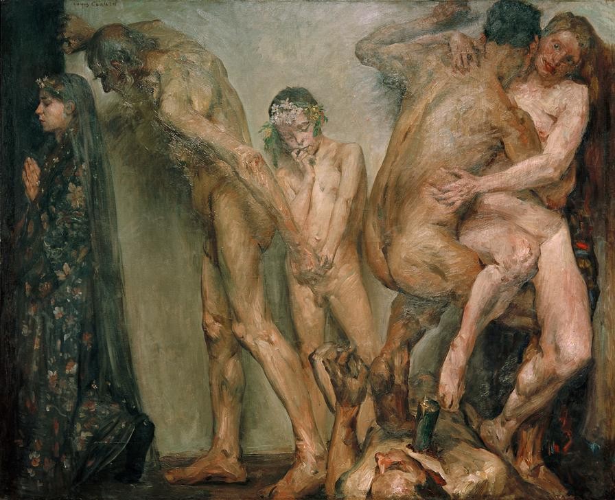 Lovis Corinth, Lebensalter I (Deutsche Kunst,Frau,Jugend (Lebensalter),Kind,Lebensalter,Leiche,Mann,Mensch,Tod,Entführung,Alter,Impressionismus,Akt,Gier,Greis,Frauenraub,Mord,Vergewaltigung,Gewalt,Jugend Und Alter,Sexualität,Knabe,Sterben,Lust,Frömmigkeit,Alter Mann,Jahrhundertwende,P)