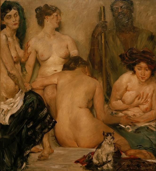 Lovis Corinth, Harem (Deutsche Kunst,Erotik,Frau,Gruppenbild,Völkerkunde,Impressionismus,Akt,Orientalismus,Harem,Rückenakt,Frauenleben,Jahrhundertwende)