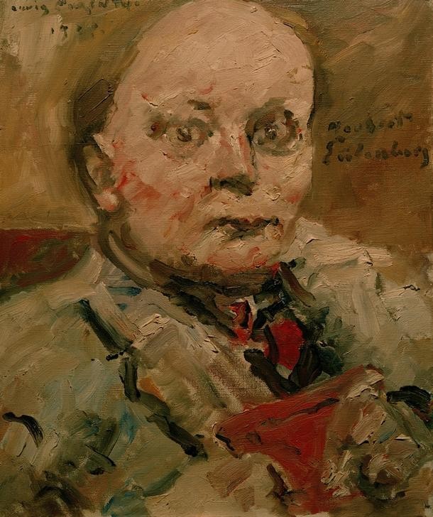 Lovis Corinth, Porträt des Dichters Herbert Eulenberg (Deutsche Kunst,Dichter,Literatur,Mann,Schriftsteller,Impressionismus,Portrait,Halbglatze,Brustbild,Person)