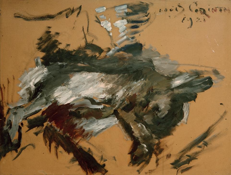 Lovis Corinth, Der Hase (Deutsche Kunst,Kunst,Impressionismus,Stillleben,Hase,Tier,Jagdstillleben,Wild,Kadaver)